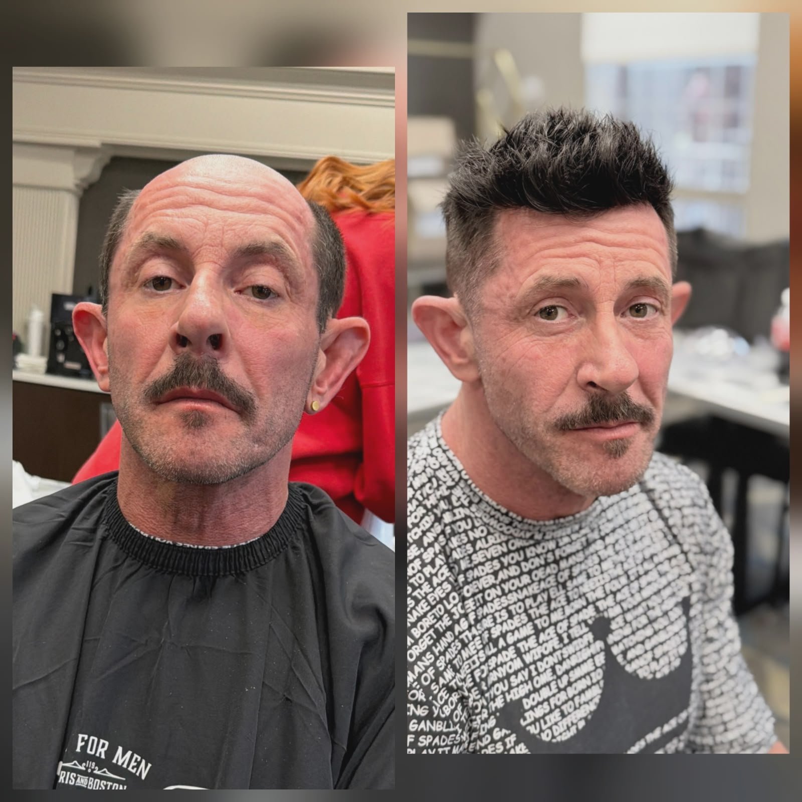 Hair system before and after result