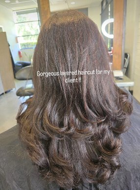 Gorgeous layered haircut for my client !!