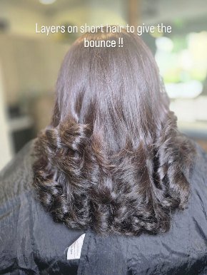 Layers on short hair to give the bounce !!