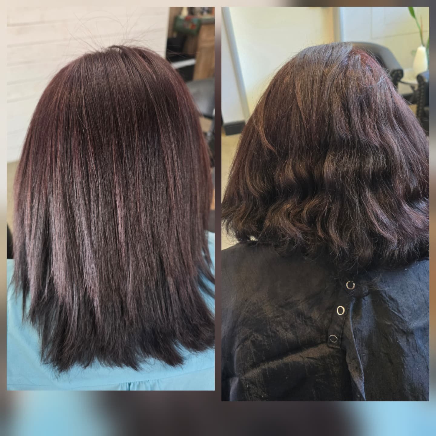 Keratin treatment before and after smoothing result